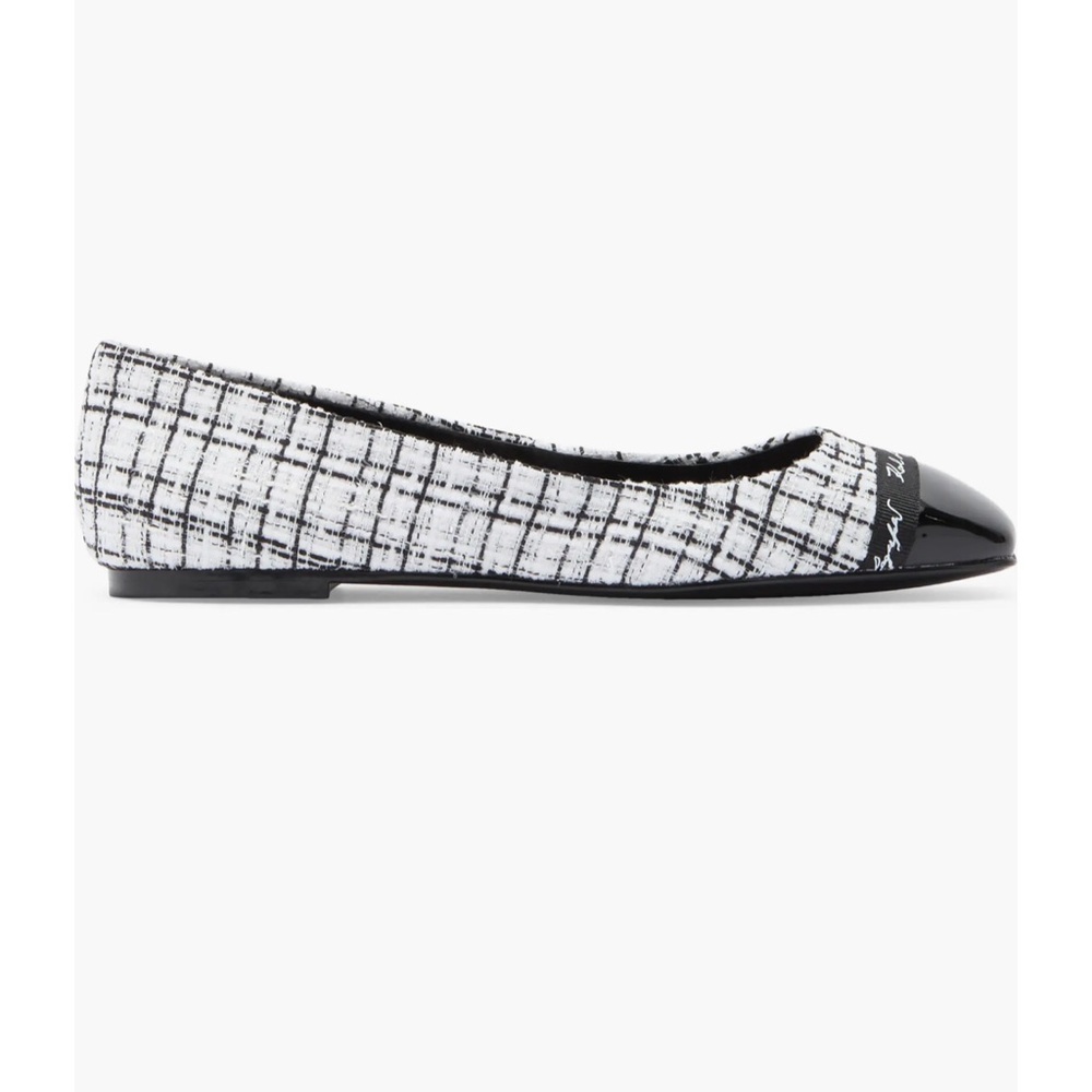 Karl Lagerfeld Zofia Ballet Flats in Black and White NWT - Picture 5 of 6